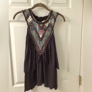 FREE PEOPLE LIBERATION MOSSY BOHO TOP SZ S GUC
